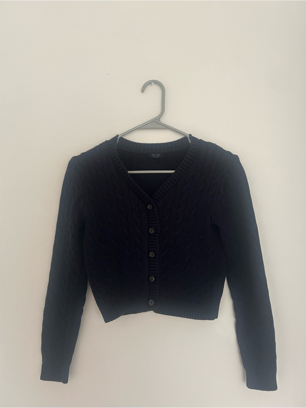 Brandy Melville Black Cable Knit Button-Up Cardigan - Picture 1 of 3